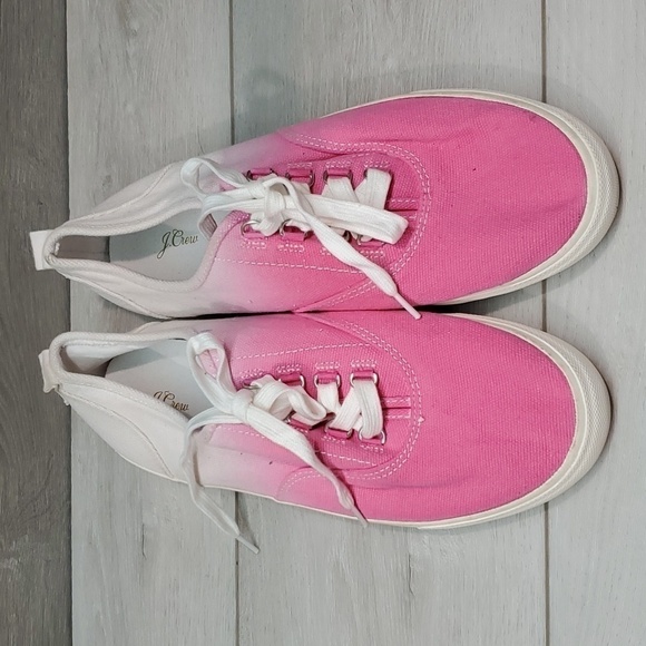 J.Crew Womens Colorblock Dip Dyed Fuchsia Sneakers shoes sz 10H - Picture 4 of 12